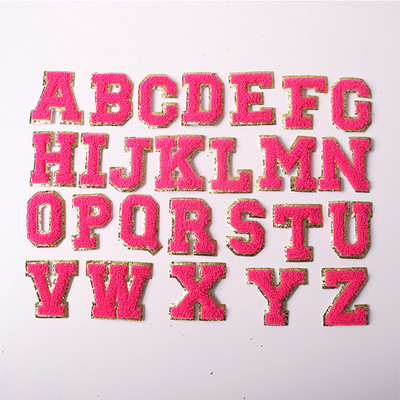 1 vnt. 5,5 cm išsiuvinėtas raidžių lygintuvas ant pataiso AZ Šeniliniai raidžių pleistrai su Blizgučiais Varsity Neryškiais marškinėlių raštais