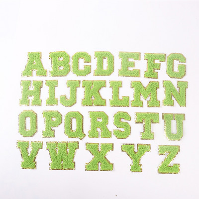 1 vnt. 5,5 cm išsiuvinėtas raidžių lygintuvas ant pataiso AZ Šeniliniai raidžių pleistrai su Blizgučiais Varsity Neryškiais marškinėlių raštais