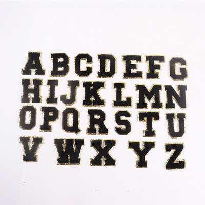 1 vnt. 5,5 cm išsiuvinėtas raidžių lygintuvas ant pataiso AZ Šeniliniai raidžių pleistrai su Blizgučiais Varsity Neryškiais marškinėlių raštais