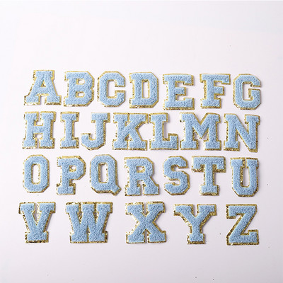 1 vnt. 5,5 cm išsiuvinėtas raidžių lygintuvas ant pataiso AZ Šeniliniai raidžių pleistrai su Blizgučiais Varsity Neryškiais marškinėlių raštais