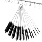 Butelių šepetėlių rinkinys Siauri buteliai Nailono šepečiai Vamzdžių valymo šepetys Maži nešiojami valymo šepečiai su nailoniniais šereliais ir kabliuku