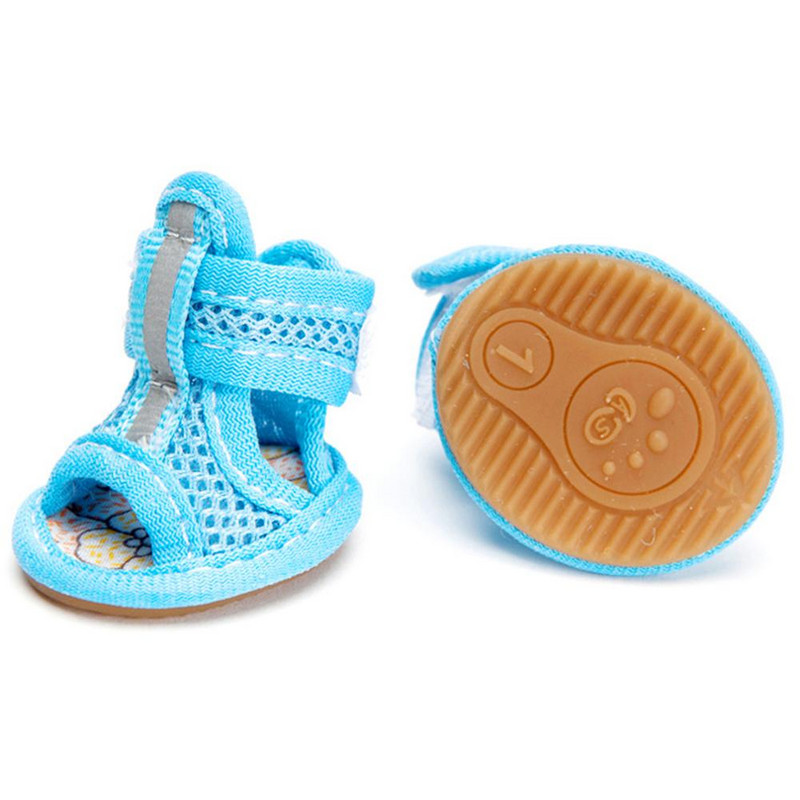 4vnt Gražiai atrodantys šunų sandalai Guminis padas šunų sportbačiai Paprasti kvėpuojantys šunų tinkliniai batai