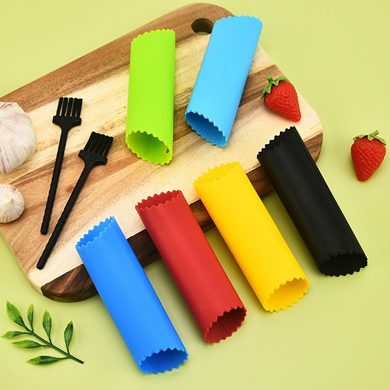 Silikoninis česnako skustukas Česnako ritinėlio nuėmiklis Silikoninis česnako skustukas vamzdelis Lengvas vyniotinis su iškilimais Daržovių įrankiai Virtuvės programėlė