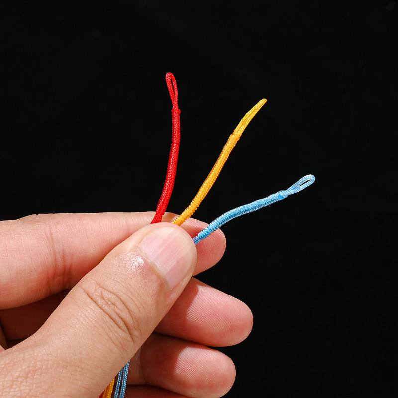 50 gab. Ar rokām pīts plakans vītnes ķīniešu mezgla aukla pusfabrikāta kulonu rokassprādzes aukla DIY juvelierizstrādājumu diegu pīta virve