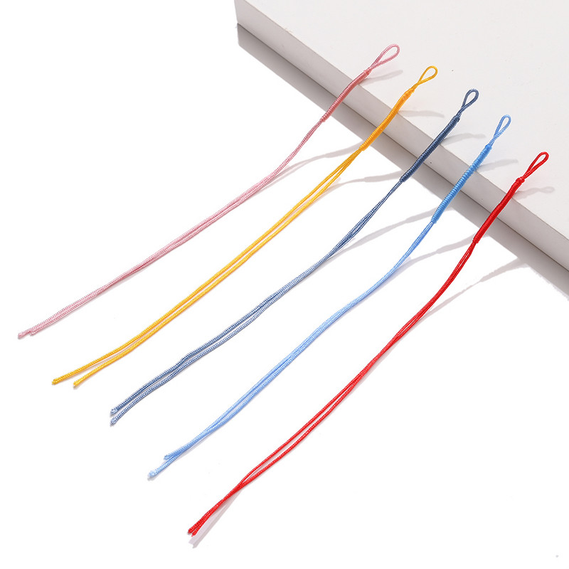 50 gab. Ar rokām pīts plakans vītnes ķīniešu mezgla aukla pusfabrikāta kulonu rokassprādzes aukla DIY juvelierizstrādājumu diegu pīta virve