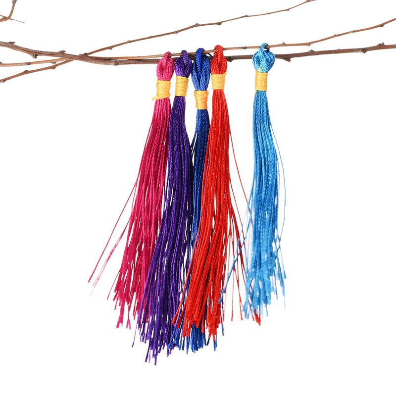 20 db 9 cm-es színes poliészter selyem bojt medál rojt ékszer dekorációs bűbáj Kulcs frufru Bojt otthoni dekorációhoz barkácsoláshoz