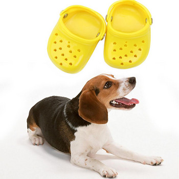 Летни обувки за кучета Издълбани чехли за домашни любимци Дишащи плажни джапанки Ежедневни плъзгащи се плоски обувки Сандали Кученце Обувки с малки дупки за кучета