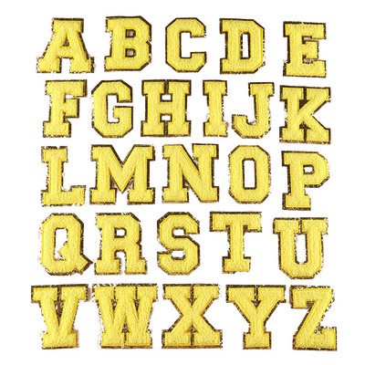 Hímzett név Zsenília betűfoltok AZ Rózsaszín ragadós ábécé tapasz ruhatáskákhoz póló vasalható betűfolt rátét