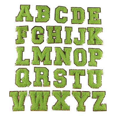 Hímzett név Zsenília betűfoltok AZ Rózsaszín ragadós ábécé tapasz ruhatáskákhoz póló vasalható betűfolt rátét