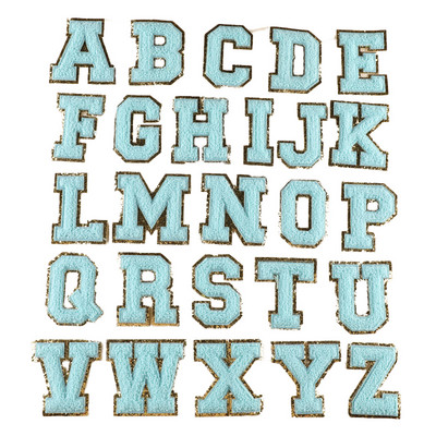 Hímzett név Zsenília betűfoltok AZ Rózsaszín ragadós ábécé tapasz ruhatáskákhoz póló vasalható betűfolt rátét