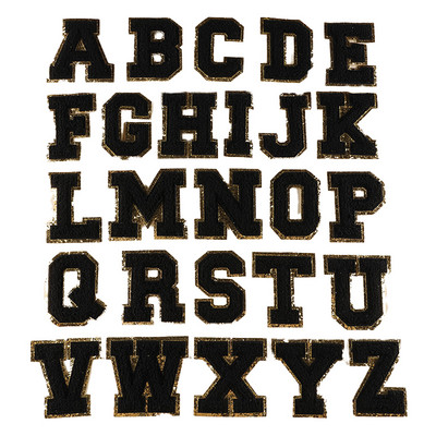 Hímzett név Zsenília betűfoltok AZ Rózsaszín ragadós ábécé tapasz ruhatáskákhoz póló vasalható betűfolt rátét