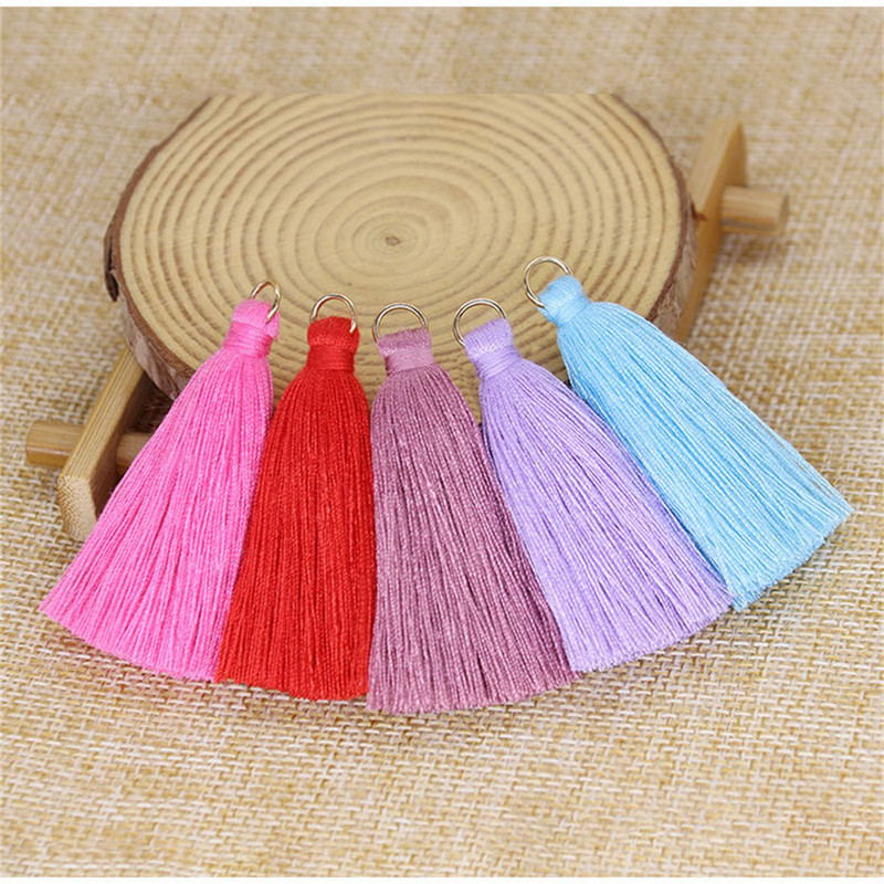 WFFNNKC 20GAB poliestera kokvilnas pušķis DIY apdares apģērbi aizkari rotaslietas dekors piekarināms gredzens bārkstis soma atslēgu piekariņš kulonu aksesuārs