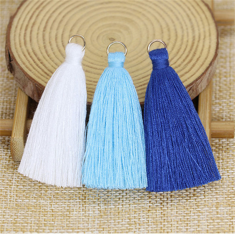 WFFNNKC 20GAB poliestera kokvilnas pušķis DIY apdares apģērbi aizkari rotaslietas dekors piekarināms gredzens bārkstis soma atslēgu piekariņš kulonu aksesuārs