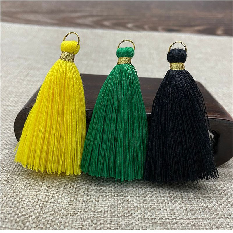 WFFNNKC 20db Arany fém akasztós gyűrű bojt díszítő medál barkács kézműves ékszer Fülbevaló ruházat rojt anyag dekor kiegészítő