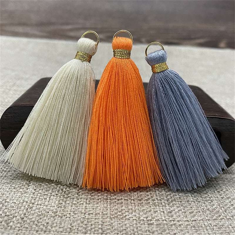 WFFNNKC 20db Arany fém akasztós gyűrű bojt díszítő medál barkács kézműves ékszer Fülbevaló ruházat rojt anyag dekor kiegészítő