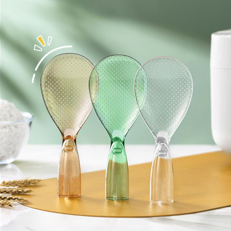 Jauka rīsu karote, stāvoša plastmasas rīsu gatavošanas karote Nepiedegoša rīsu karote Augstas krāsas caurspīdīga rīsu karote Virtuves gatavošanas rīki