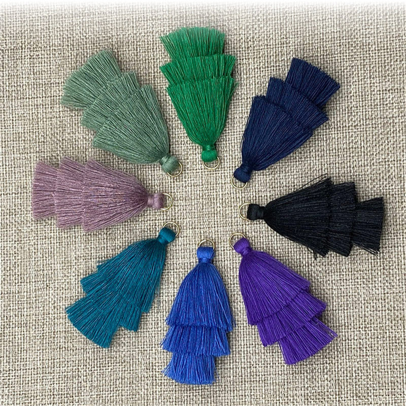 WFFNNKC 10Gb Trīs slāņu pušķis bārkstis soma Atslēgu piekariņš DIY Kuloni Aksesuāri Apdare Apģērbi Aizkari Rotaslietas Dekors Pušķi Mežģīnes