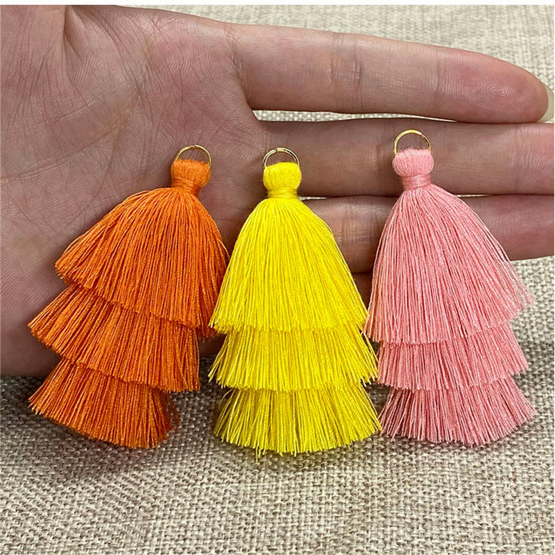 WFFNNKC 10Gb Trīs slāņu pušķis bārkstis soma Atslēgu piekariņš DIY Kuloni Aksesuāri Apdare Apģērbi Aizkari Rotaslietas Dekors Pušķi Mežģīnes