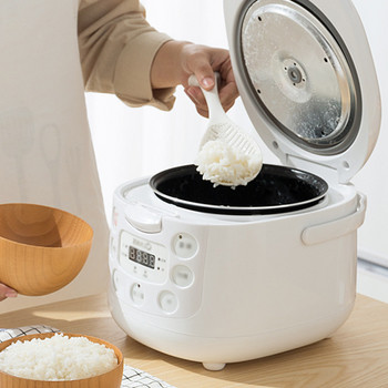 1 БР. Издълбана лъжица за ориз, хранителна топлоустойчива PP Креативна стояща незалепваща оризова шпатула за дома