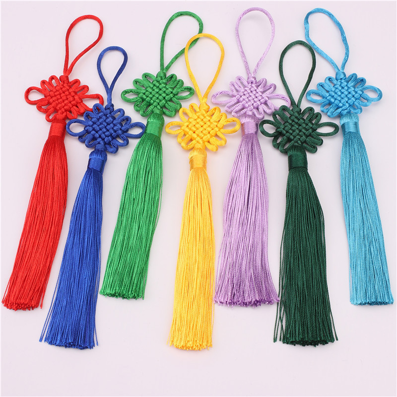 5gab 22cm ķīniešu mezgls garu pušķu piekariņi DIY amatniecības rotaslietas apģērbi auto soma Mājas dekori aksesuāri, dāvana piekarināmi bārkstis