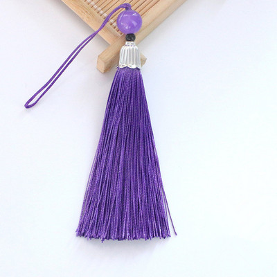 10 db Fém sapka Jade gyöngyök hosszú bojt medálok barkácsolás kézműves ékszerek ruházat autótáska lakberendezési kiegészítők lógó rojt díszítőelemek