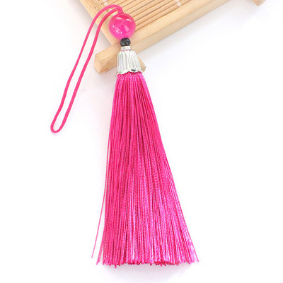 10 db Fém sapka Jade gyöngyök hosszú bojt medálok barkácsolás kézműves ékszerek ruházat autótáska lakberendezési kiegészítők lógó rojt díszítőelemek