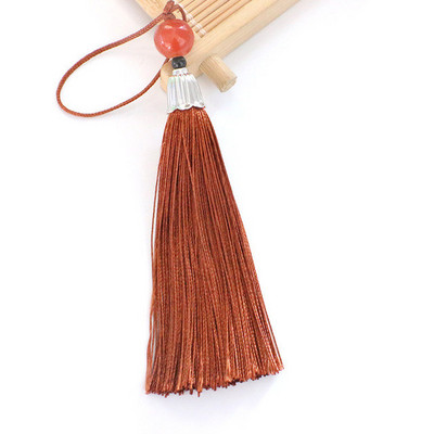 10 db Fém sapka Jade gyöngyök hosszú bojt medálok barkácsolás kézműves ékszerek ruházat autótáska lakberendezési kiegészítők lógó rojt díszítőelemek