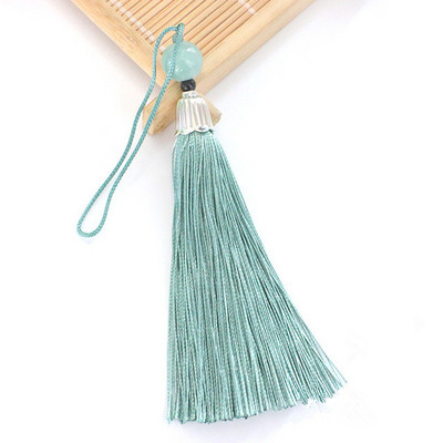 10 db Fém sapka Jade gyöngyök hosszú bojt medálok barkácsolás kézműves ékszerek ruházat autótáska lakberendezési kiegészítők lógó rojt díszítőelemek