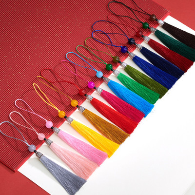 10 db Fém sapka Jade gyöngyök hosszú bojt medálok barkácsolás kézműves ékszerek ruházat autótáska lakberendezési kiegészítők lógó rojt díszítőelemek