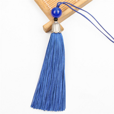 10 db Fém sapka Jade gyöngyök hosszú bojt medálok barkácsolás kézműves ékszerek ruházat autótáska lakberendezési kiegészítők lógó rojt díszítőelemek