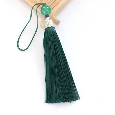 10 db Fém sapka Jade gyöngyök hosszú bojt medálok barkácsolás kézműves ékszerek ruházat autótáska lakberendezési kiegészítők lógó rojt díszítőelemek