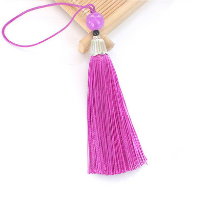 10 db Fém sapka Jade gyöngyök hosszú bojt medálok barkácsolás kézműves ékszerek ruházat autótáska lakberendezési kiegészítők lógó rojt díszítőelemek