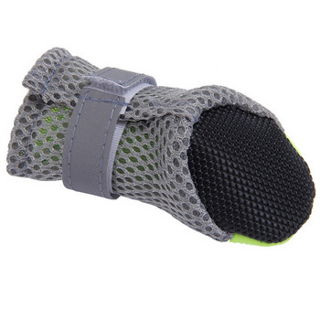 Светлоотразителни дишащи обувки за кученца Противоплъзгащи се ботуши за домашни любимци Защита за лапи Светлоотразителни каишки Куче Чихуахуа Външна обувка с меко дъно