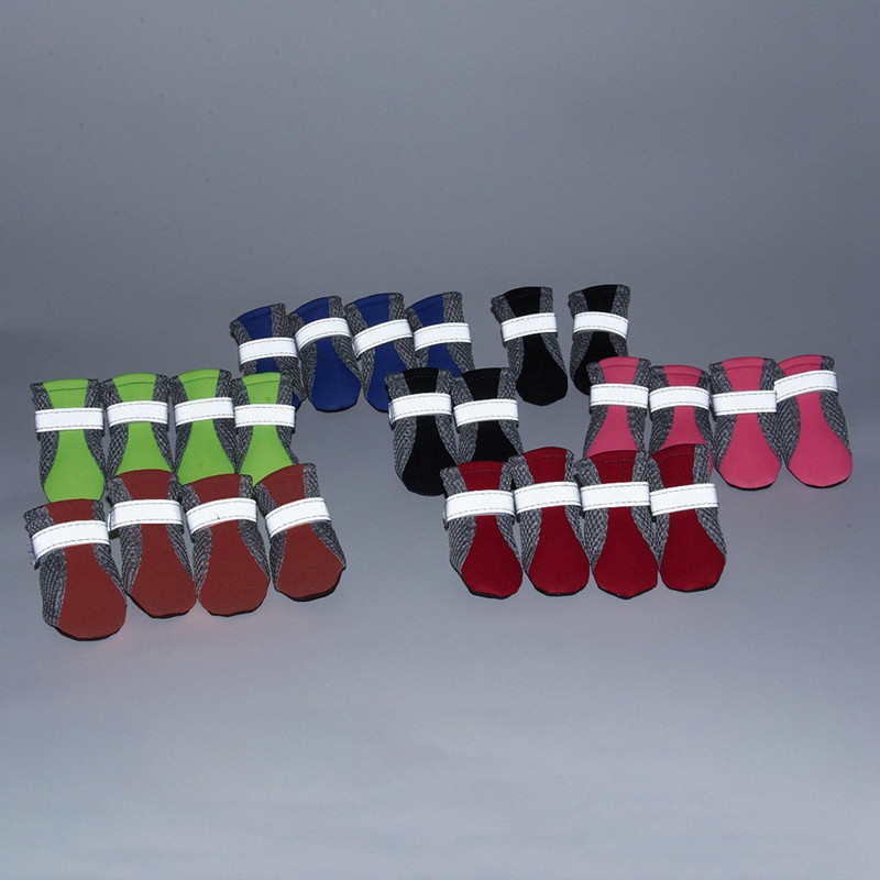 Fényvisszaverő, légáteresztő kiskutya kutyacipő csúszásgátló kisállatcsizma Mancsvédő Fényvisszaverő pántok Kutya Chihuahua kültéri puha fenekű cipő