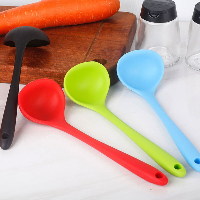 Silikona kviešu salmu zupas karote šļūtenes turētājs ar garu rokturi putras karote rīsu kauss galda piederumi maltīte vakariņas karotes virtuves saldums