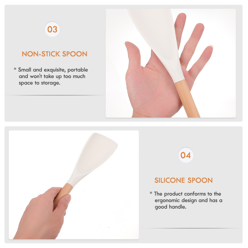 Rīsu lāpstiņas karote Silikona servēšanas karotes, kas nav ar lāpstiņu, suši lāpstiņa gatavošanas ķīniešu trauki, liekšķere Kartupeļu plīts