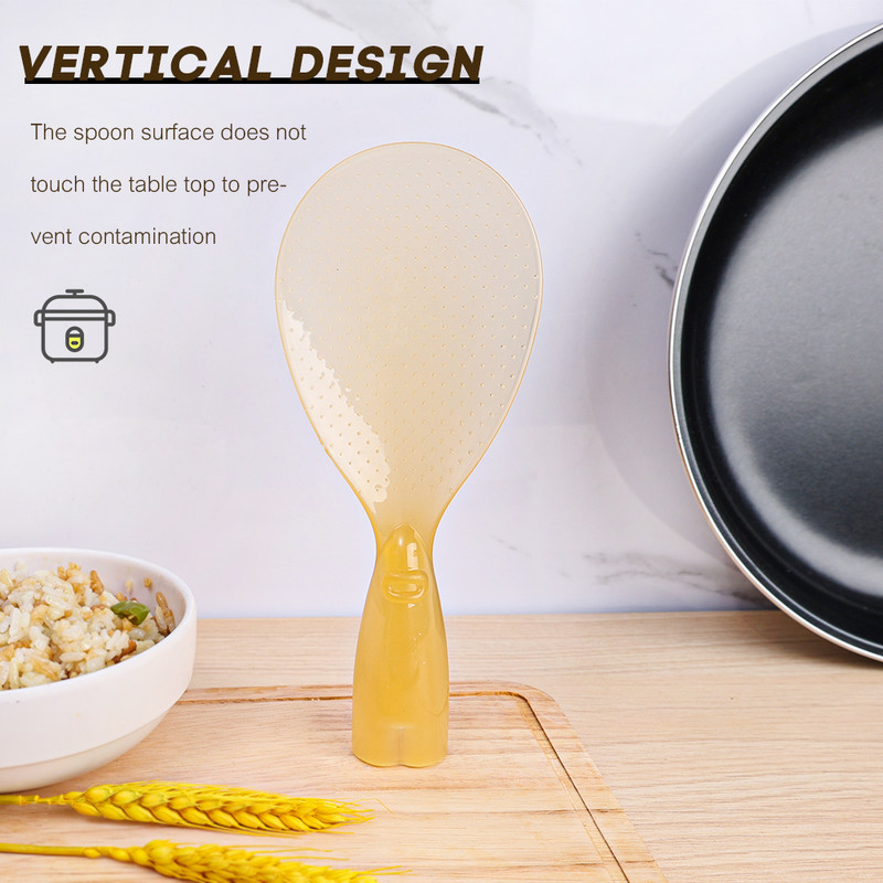 Pabaisos ryžių šaukštelis gali stovėti tiesiai Naujas mažas permatomas ryžių šaukštelis Mielas buitinis šaukštas ryžių nelipnus elektrinė viryklė