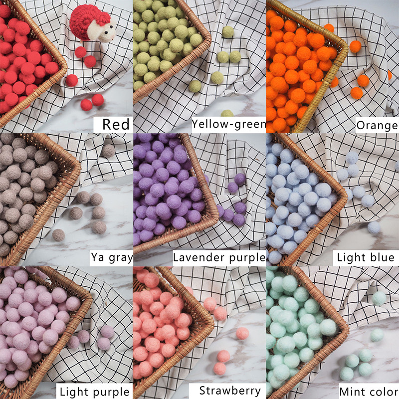 10 db/tétel 2 cm-es filcgolyók kerek pom pom gyapjú puha pompongolyók szőrmegomba plüss kézműves színes barkács kézzel készített varrás dekor kellékek