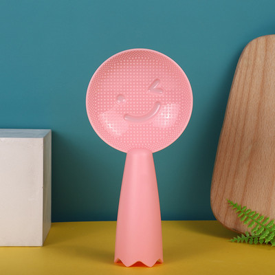 Kreatív mosolygós rizskanál Szép álló, tapadásmentes nagy rizslapát műanyag háztartási konyhai étkészlet rizskanál