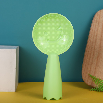 Kreatív mosolygós rizskanál Szép álló, tapadásmentes nagy rizslapát műanyag háztartási konyhai étkészlet rizskanál