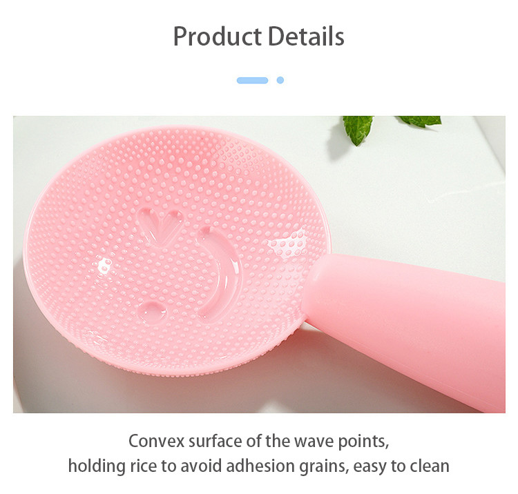Kreatív mosolygós rizskanál Szép álló, tapadásmentes nagy rizslapát műanyag háztartási konyhai étkészlet rizskanál
