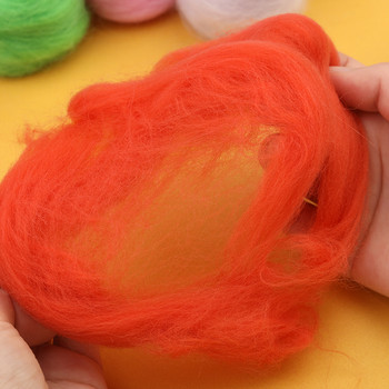 Fenrry 48 Colors 5g/10g/20g/50g Wool Felt Fiber Soft Roving Wool Fiber DIY Craft Needle Felting Materials Tool for Beginner