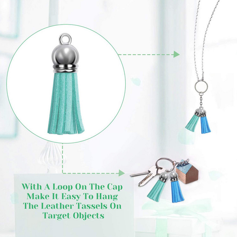 10 gab. 3 cm Mini pušķi Vintage ādas zamšādas pušķis atslēgu piekariņam Mobilo telefonu siksnām Rotaslietas Vasaras DIY Kulonu piekariņi Meklēšana