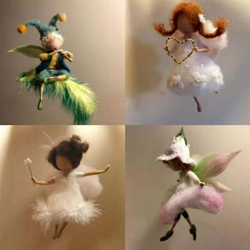 Нови DIY Little Fairy Wool Felt Dolls Craft Felt Needle Animal Kit Craft Set Недовършен Ръчно изработен Poke Gift