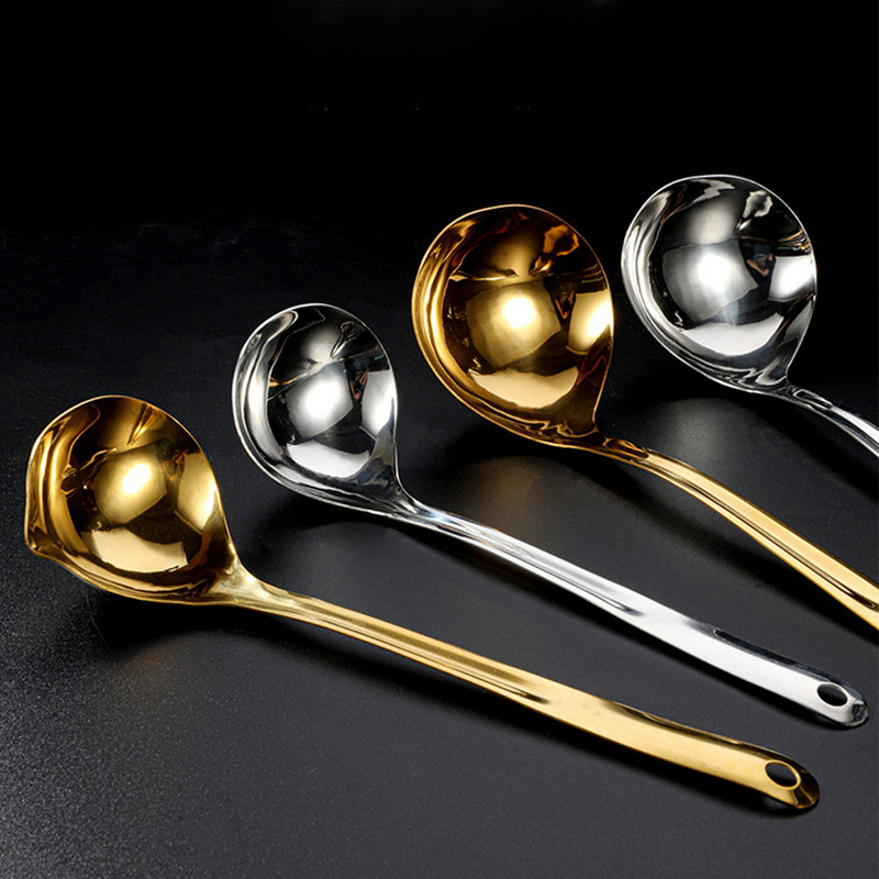 Karote Nerūsējošais tērauds ar noapaļotām malām Karotes Nedeformējas Atkārtoti lietojamas Viegli kopjams Liekšķere Restorāns Virtuves Instrumenti Zupas putra