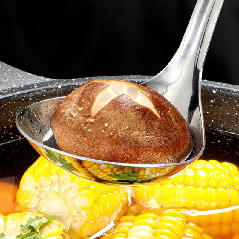 Karote Nerūsējošais tērauds ar noapaļotām malām Karotes Nedeformējas Atkārtoti lietojamas Viegli kopjams Liekšķere Restorāns Virtuves Instrumenti Zupas putra