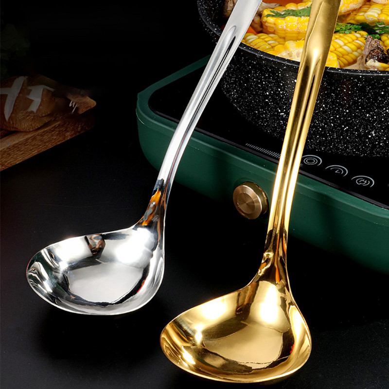 Karote Nerūsējošais tērauds ar noapaļotām malām Karotes Nedeformējas Atkārtoti lietojamas Viegli kopjams Liekšķere Restorāns Virtuves Instrumenti Zupas putra