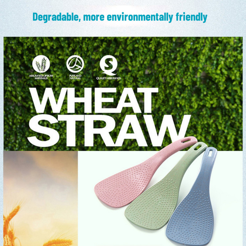 1 gab. Jauna kviešu salmu karote pārnēsājama augstas kvalitātes videi draudzīgi galda piederumi bērniem rīsu zupas karotes mājas virtuves piederumi