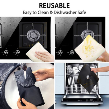 4 τμχ Προστατευτικό Σόμπας Αερίου Επένδυση κουζινών κουζίνας Sheild Clean Mat Κουζίνα Κουζίνας Κουζίνας Αερίου Αξεσουάρ κουζίνας