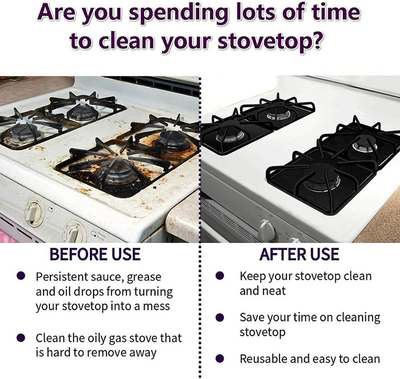 4vnt Dujinės viryklės apsauga Dujinės viryklės Viryklės dangčio įdėklas Sheild Clean Mat Virtuvės Dujinės viryklės Viryklės apsauga Virtuvės priedai